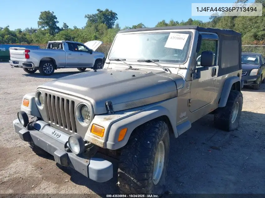 1J4FA44S36P713494 2006 Jeep Wrangler Unlimited