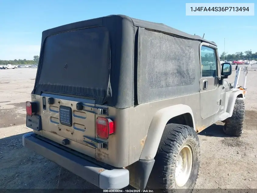 1J4FA44S36P713494 2006 Jeep Wrangler Unlimited