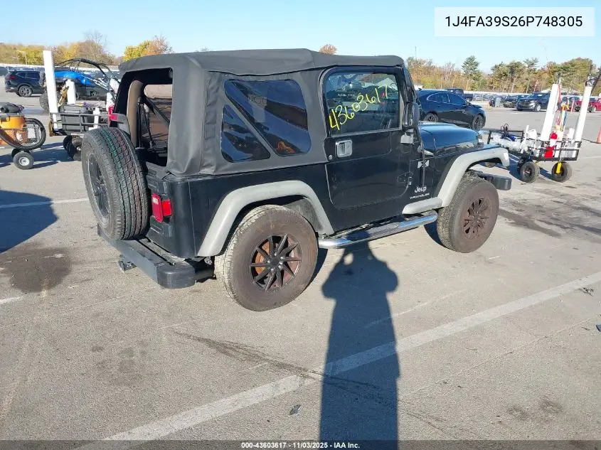 1J4FA39S26P748305 2006 Jeep Wrangler X