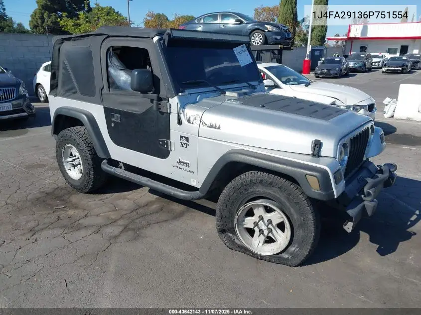 1J4FA29136P751554 2006 Jeep Wrangler Se