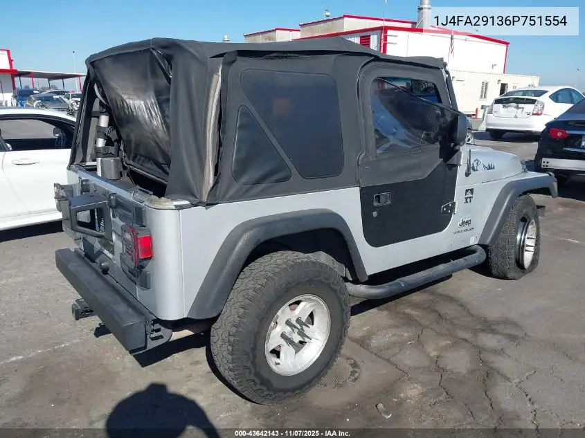 1J4FA29136P751554 2006 Jeep Wrangler Se