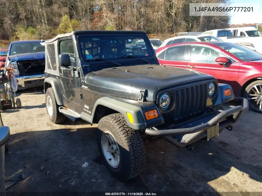 1J4FA49S66P777201 2006 Jeep Wrangler Sport