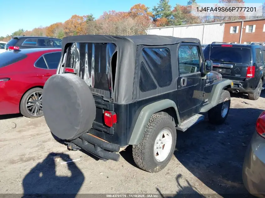 1J4FA49S66P777201 2006 Jeep Wrangler Sport