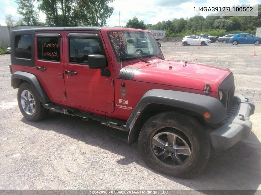 2007 Jeep Wrangler X VIN: 1J4GA39127L100502 Lot: 12042098