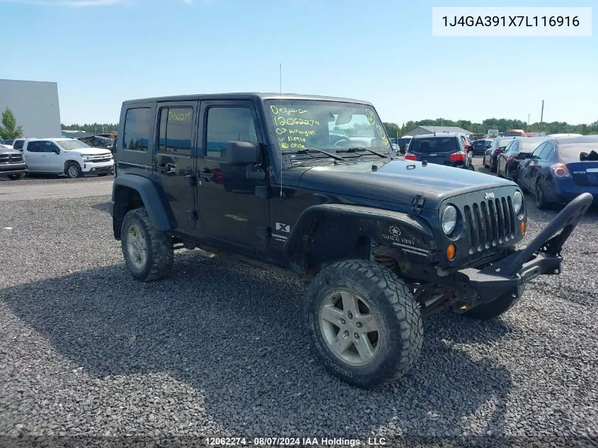 2007 Jeep Wrangler X VIN: 1J4GA391X7L116916 Lot: 12062274