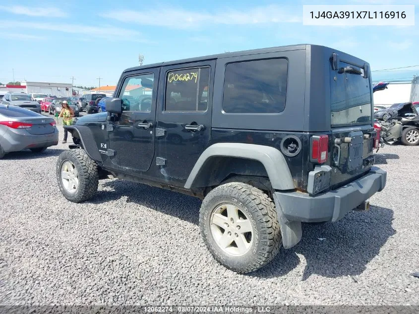 2007 Jeep Wrangler X VIN: 1J4GA391X7L116916 Lot: 12062274