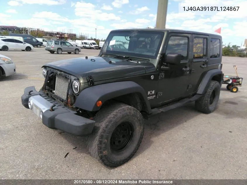 2007 Jeep Wrangler Unlimited X VIN: 1J4GA39187L124867 Lot: 20170580