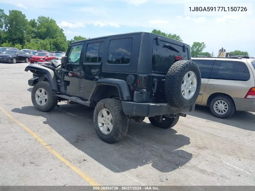 1J8GA59177L150726 2007 Jeep Wrangler Unlimited Sahara