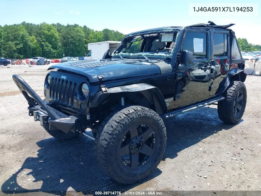 1J4GA591X7L194253 2007 Jeep Wrangler Unlimited Sahara