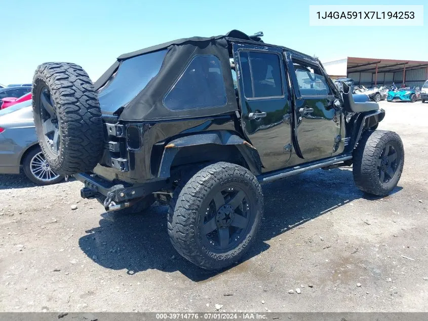 1J4GA591X7L194253 2007 Jeep Wrangler Unlimited Sahara