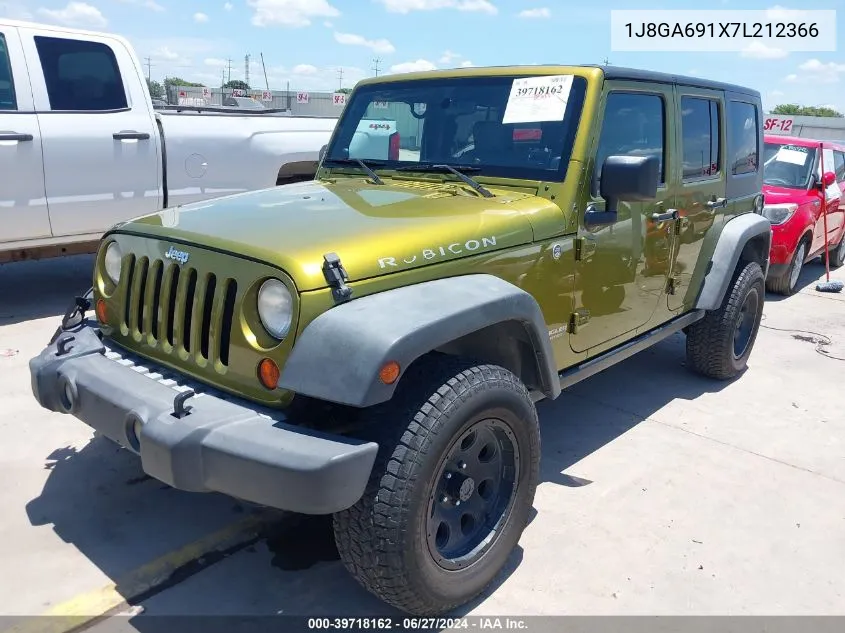 2007 Jeep Wrangler Unlimited Rubicon VIN: 1J8GA691X7L212366 Lot: 39718162