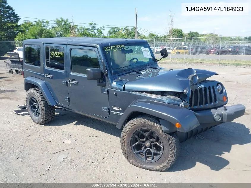 1J4GA59147L184933 2007 Jeep Wrangler Unlimited Sahara