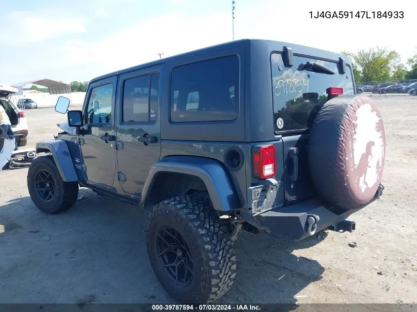 1J4GA59147L184933 2007 Jeep Wrangler Unlimited Sahara