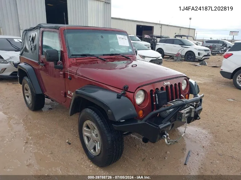 1J4FA24187L202819 2007 Jeep Wrangler X