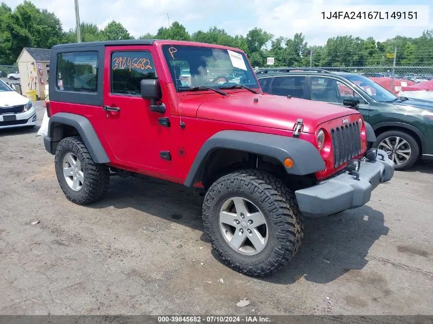 1J4FA24167L149151 2007 Jeep Wrangler X