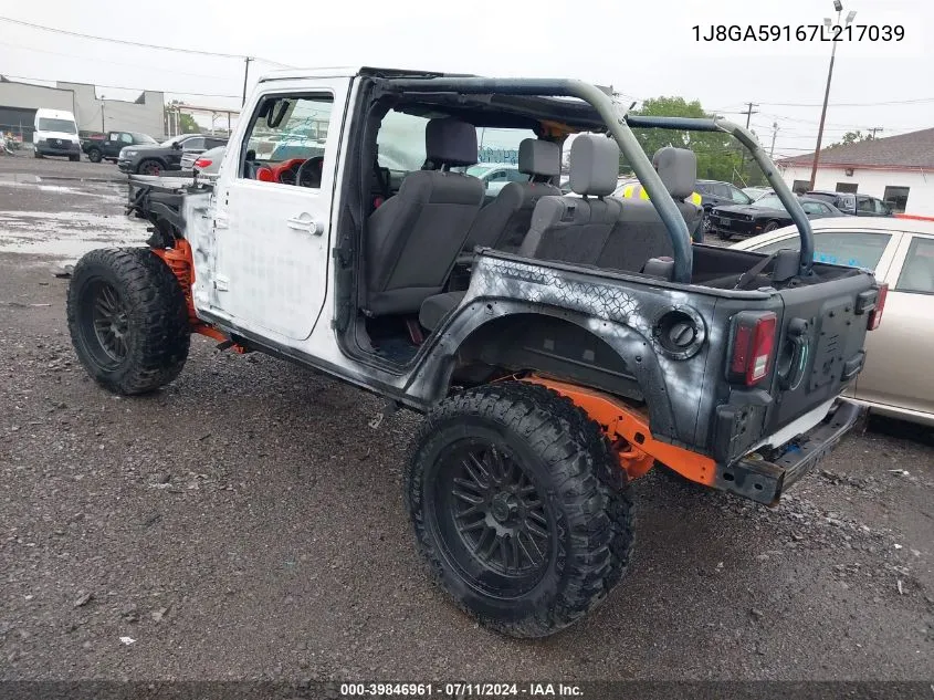 1J8GA59167L217039 2007 Jeep Wrangler Unlimited Sahara