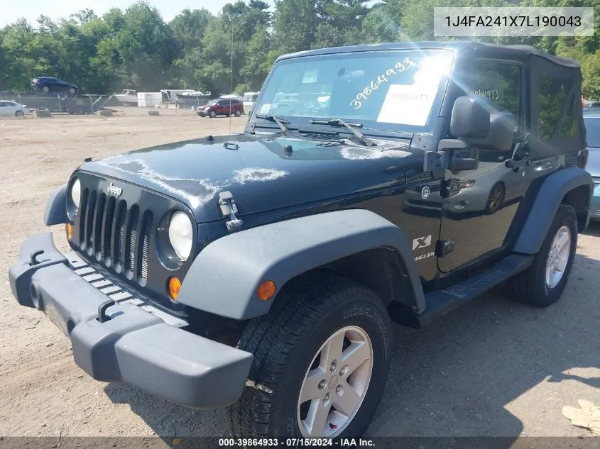 2007 Jeep Wrangler X VIN: 1J4FA241X7L190043 Lot: 39864933