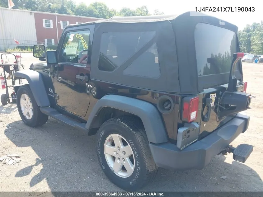 2007 Jeep Wrangler X VIN: 1J4FA241X7L190043 Lot: 39864933