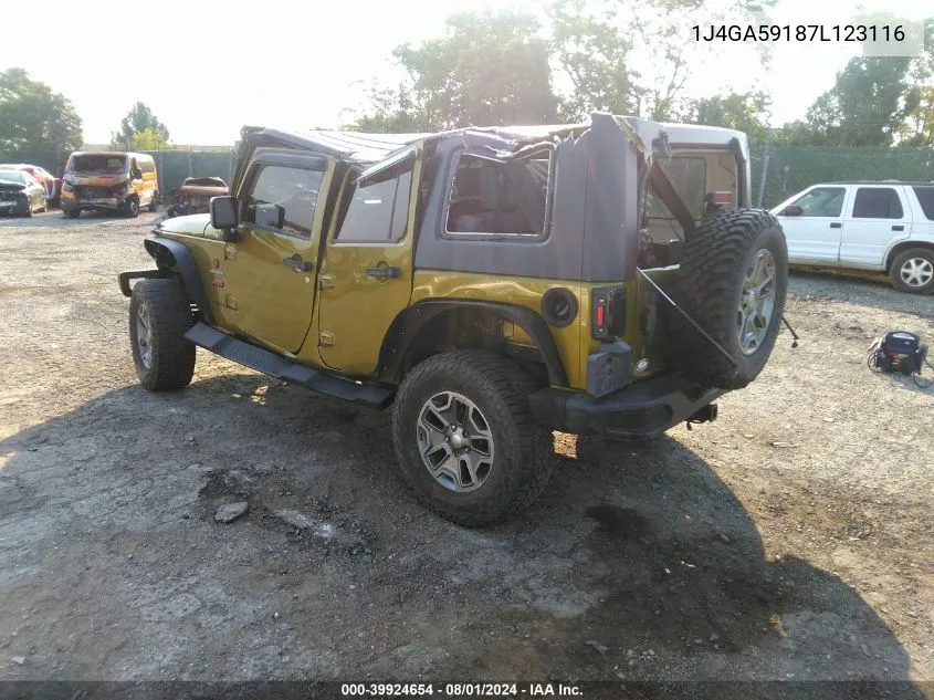 2007 Jeep Wrangler Unlimited Sahara VIN: 1J4GA59187L123116 Lot: 39924654