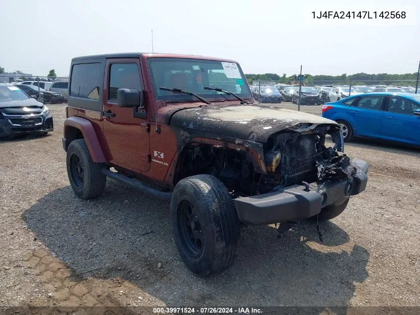 2007 Jeep Wrangler X VIN: 1J4FA24147L142568 Lot: 39971524