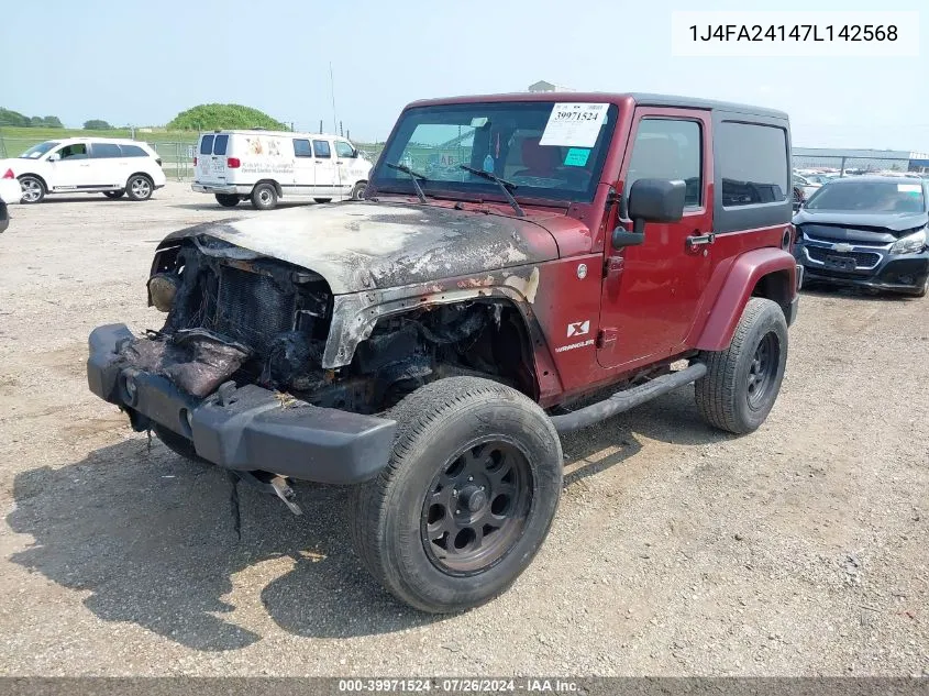 2007 Jeep Wrangler X VIN: 1J4FA24147L142568 Lot: 39971524