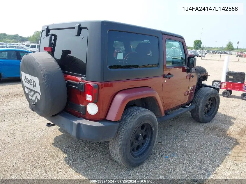 2007 Jeep Wrangler X VIN: 1J4FA24147L142568 Lot: 39971524