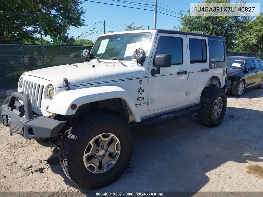 2007 Jeep Wrangler Unlimited X VIN: 1J4GA391X7L140827 Lot: 40019237