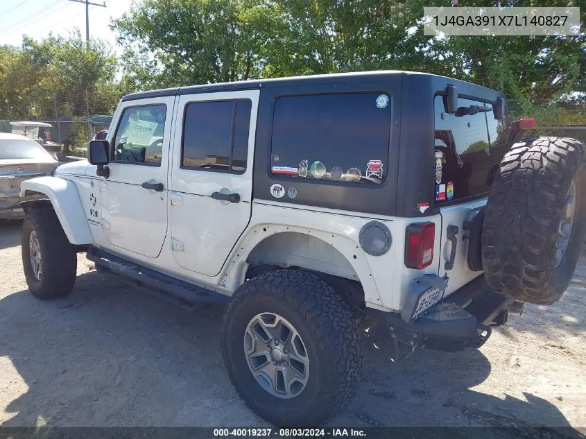 2007 Jeep Wrangler Unlimited X VIN: 1J4GA391X7L140827 Lot: 40019237