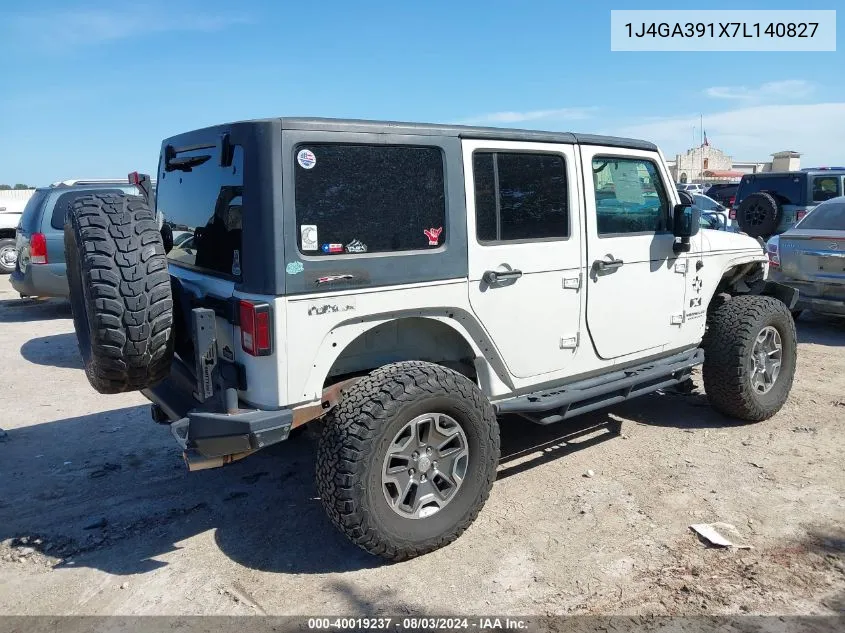 2007 Jeep Wrangler Unlimited X VIN: 1J4GA391X7L140827 Lot: 40019237