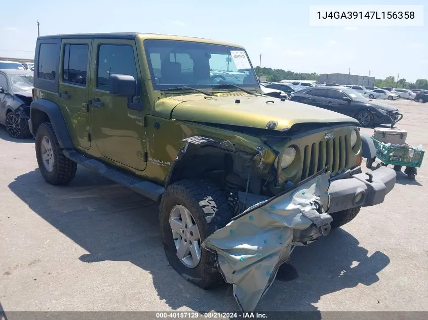 1J4GA39147L156358 2007 Jeep Wrangler X