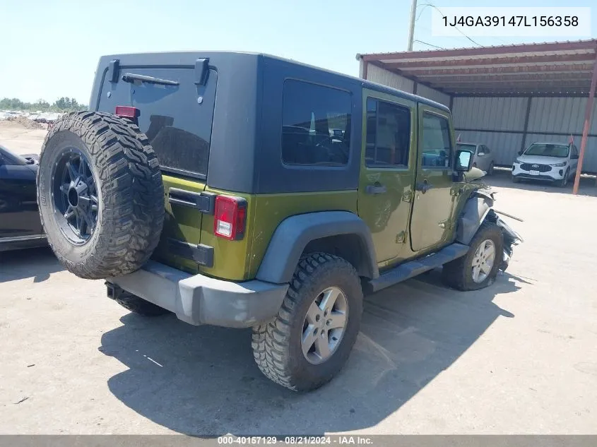 2007 Jeep Wrangler X VIN: 1J4GA39147L156358 Lot: 40157129