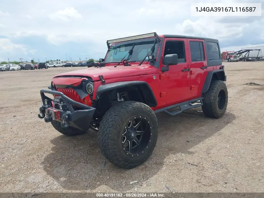 1J4GA39167L116587 2007 Jeep Wrangler Unlimited X