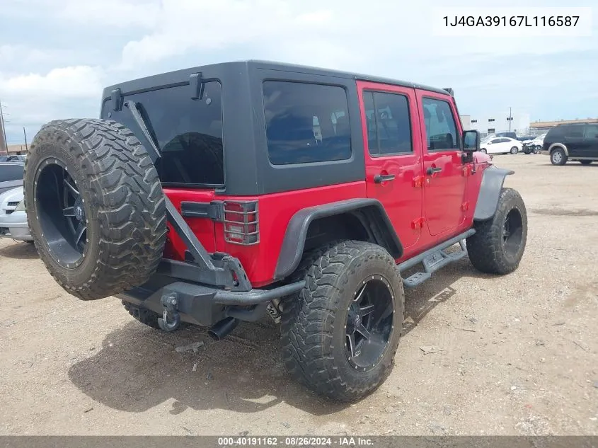 2007 Jeep Wrangler Unlimited X VIN: 1J4GA39167L116587 Lot: 40191162