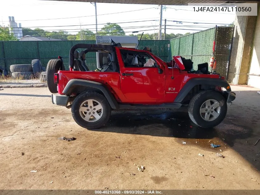 2007 Jeep Wrangler X VIN: 1J4FA24147L110560 Lot: 40213368