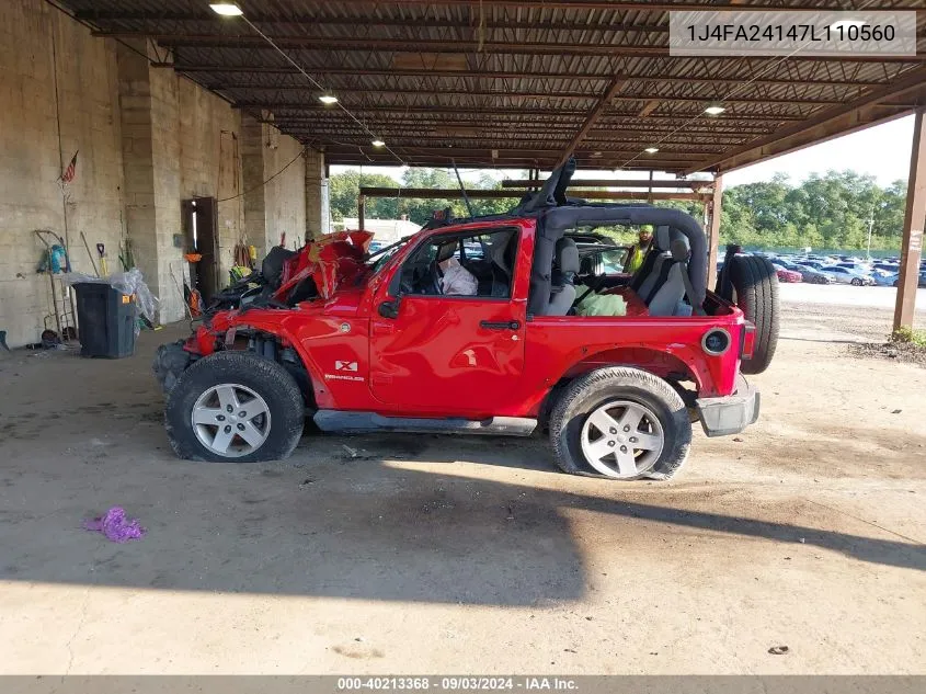 2007 Jeep Wrangler X VIN: 1J4FA24147L110560 Lot: 40213368