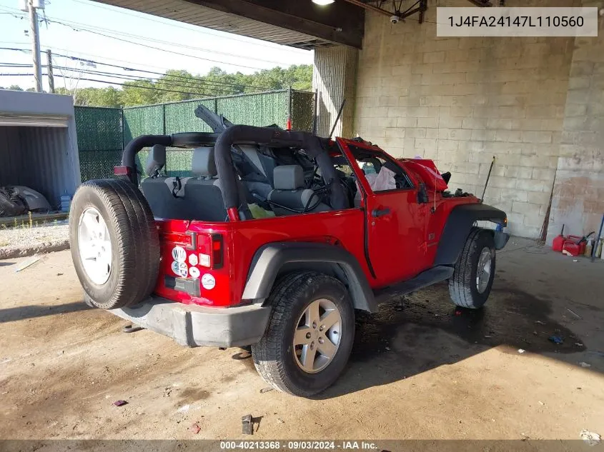 1J4FA24147L110560 2007 Jeep Wrangler X