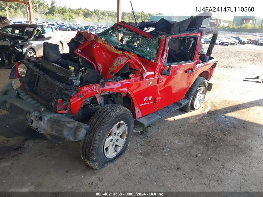 2007 Jeep Wrangler X VIN: 1J4FA24147L110560 Lot: 40213368