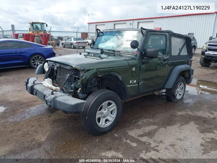 1J4FA24127L190229 2007 Jeep Wrangler X