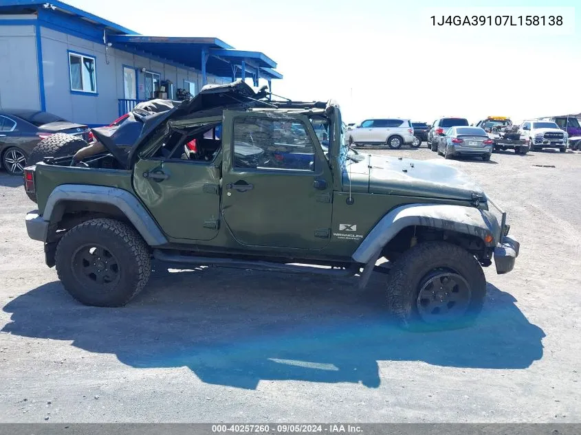 1J4GA39107L158138 2007 Jeep Wrangler Unlimited X