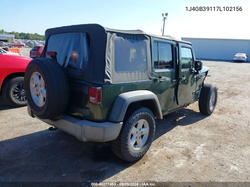 2007 Jeep Wrangler Unlimited X VIN: 1J4GB39117L102156 Lot: 40277453