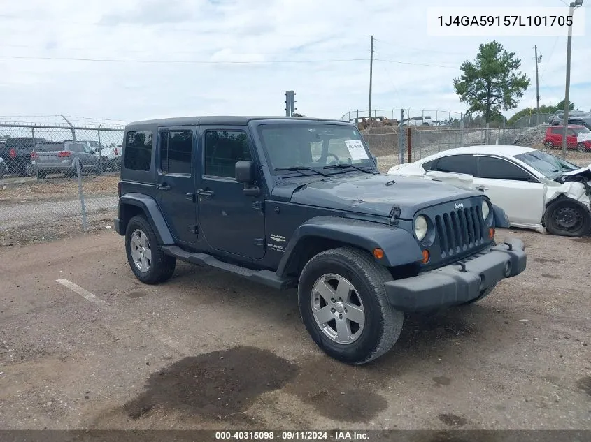 1J4GA59157L101705 2007 Jeep Wrangler Unlimited Sahara