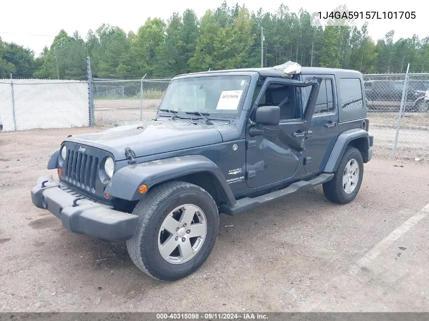 1J4GA59157L101705 2007 Jeep Wrangler Unlimited Sahara