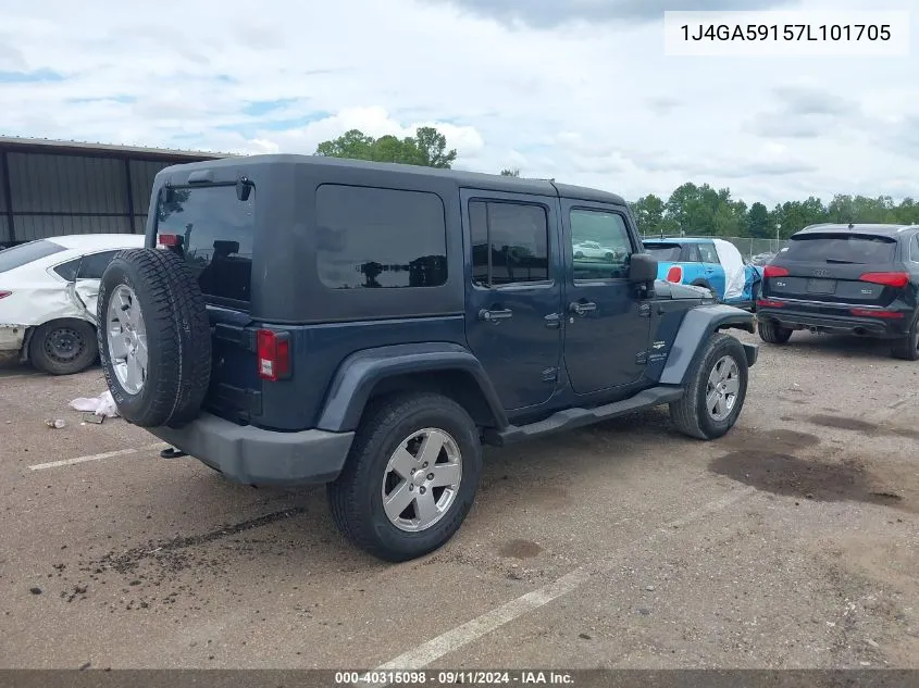 1J4GA59157L101705 2007 Jeep Wrangler Unlimited Sahara