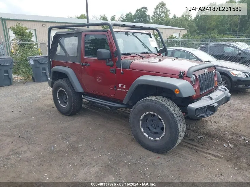 2007 Jeep Wrangler X VIN: 1J4FA24187L231589 Lot: 40337976