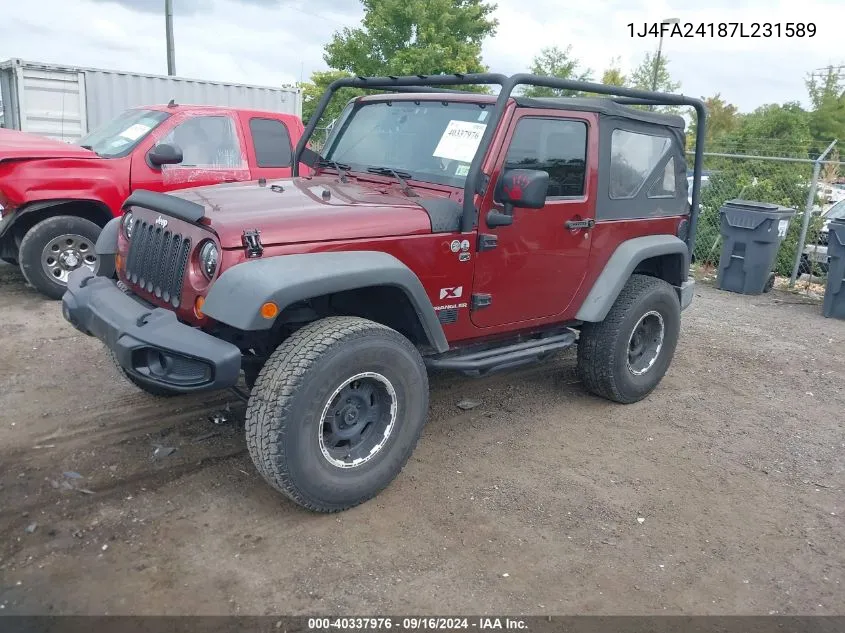 2007 Jeep Wrangler X VIN: 1J4FA24187L231589 Lot: 40337976