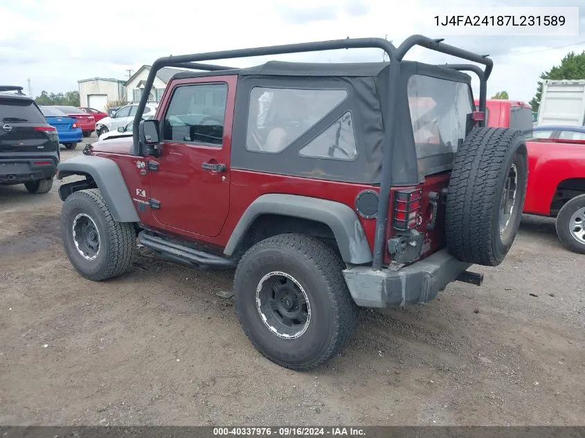 2007 Jeep Wrangler X VIN: 1J4FA24187L231589 Lot: 40337976