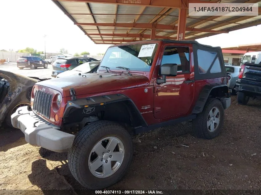 2007 Jeep Wrangler Sahara VIN: 1J4FA54187L204944 Lot: 40374113