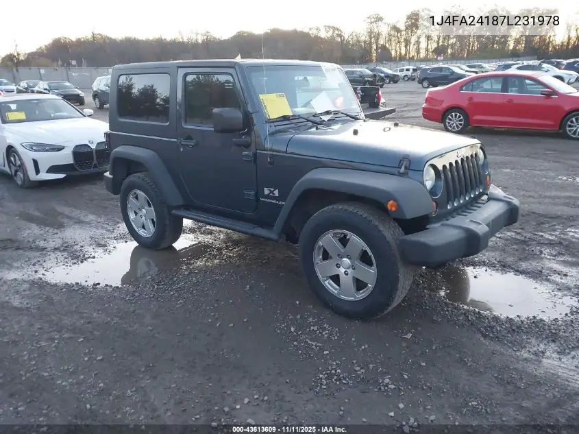 1J4FA24187L231978 2007 Jeep Wrangler X