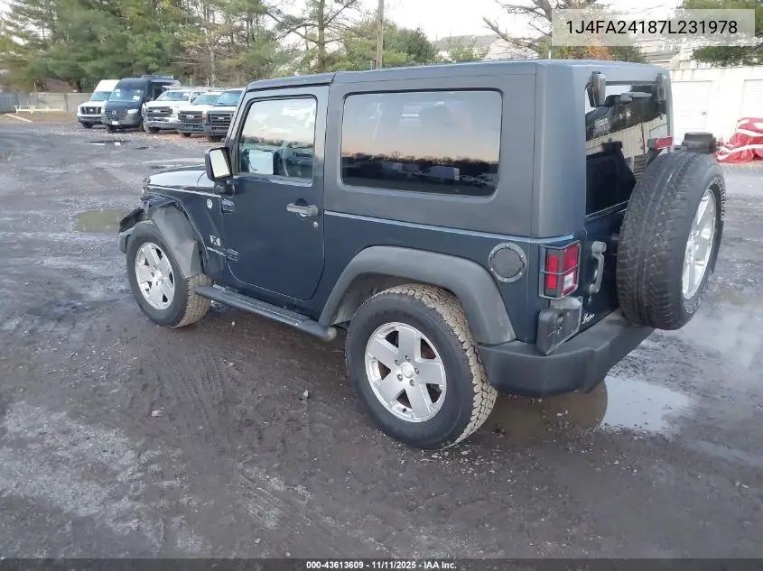 1J4FA24187L231978 2007 Jeep Wrangler X