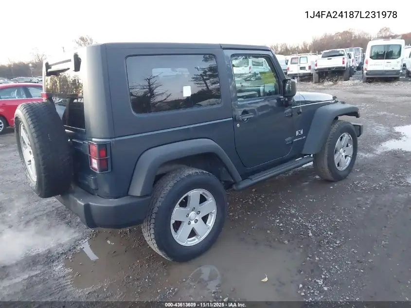 1J4FA24187L231978 2007 Jeep Wrangler X
